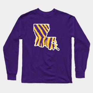 Louisiana Stripes - Purple Long Sleeve T-Shirt